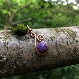 Lepidolite Pendant Necklace, Purple Gemstone Jewelry