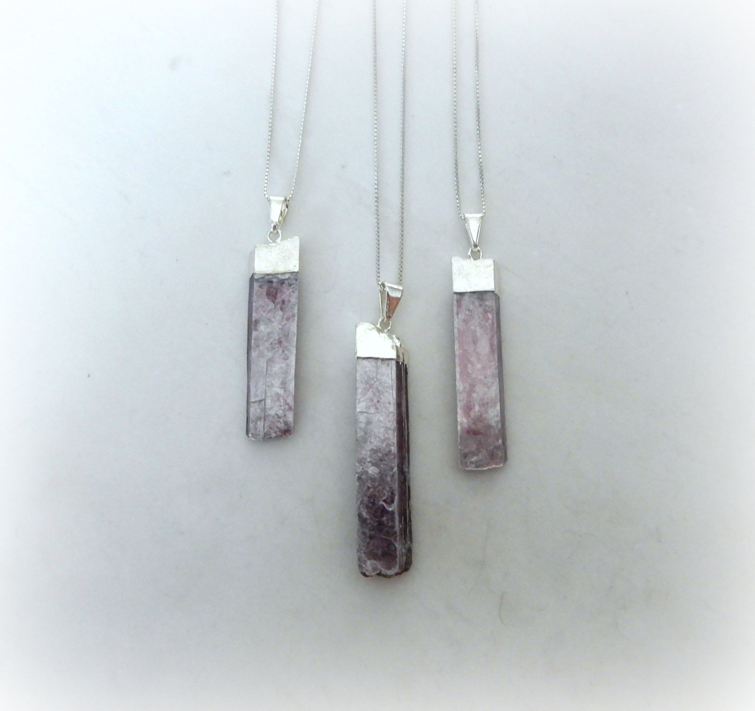 Lepidolite Necklace Sterling Silver • Genuine Lepidolite Pendant • Lilac Stone Necklace • Healing Crystal Necklace • Gift For Crystal Lover