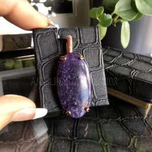 Oval Lepidolite Pendant Necklace: Purple Stone Jewellery