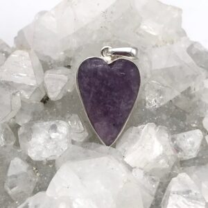 Petite Purple Lepidolite Heart Pendant