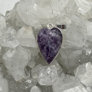 Petite Purple Lepidolite Heart Pendant
