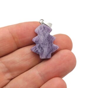 Lepidolite Pine Tree Gemstone Pendants - Crystals Pendant Healing - Mini Crystal Pendant - Gifts - Nc1633