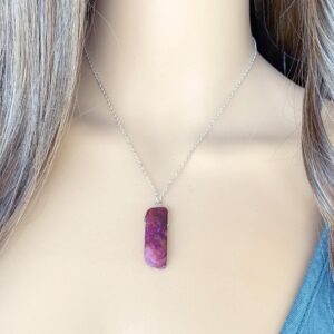 Raw Lepidolite Necklace, Raw Lepidolite Pendant, Healing Crystal Necklace, Healing Necklace, Real Lepidolite Stone, Purple Crystal Pendant