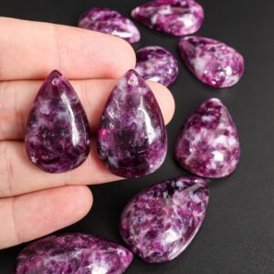 Top Drilled Purple Lepidolite Teardrop Pendant Grade Aaa Natural One Of A Kind Gemstone