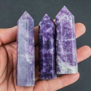 1 Pc Natural Lepidolite Obelisk Tower Point wand healing crystal Towers