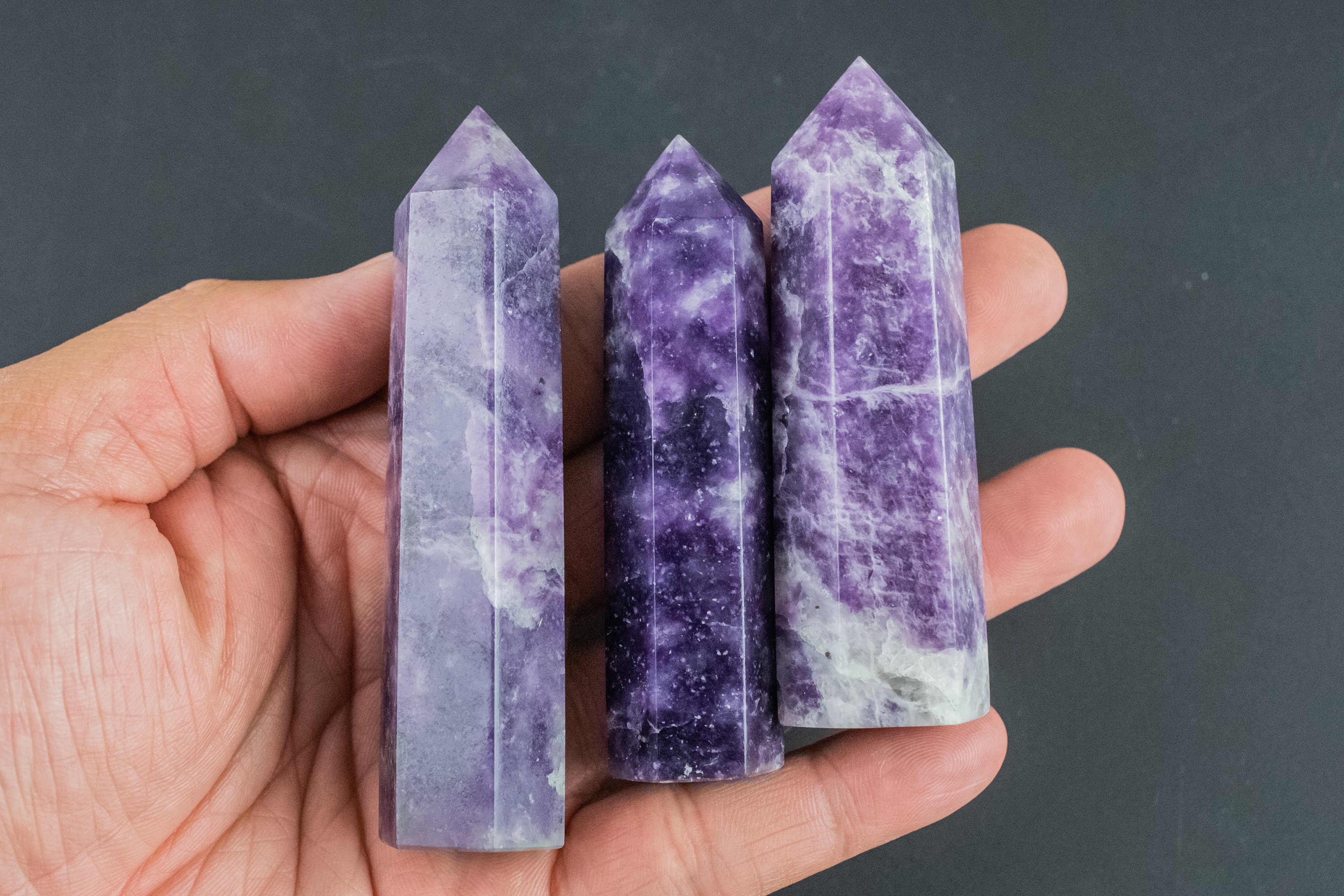 1 Pc Natural Lepidolite Obelisk Tower Point Wand Healing Crystal Towers