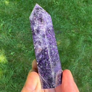 3" Lepidolite Crystal Tower: Dark Purple Mica Point, Anxiety Relief #3 3" Lepidolite Crystal Tower: Dark Purple Mica Point, Anxiety Relief #3