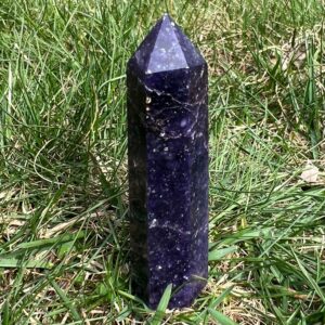 3.3 In Sparkly Lepidolite Tower, Dark Purple Crystal Point #2 3.3 In Sparkly Lepidolite Tower, Dark Purple Crystal Point #2