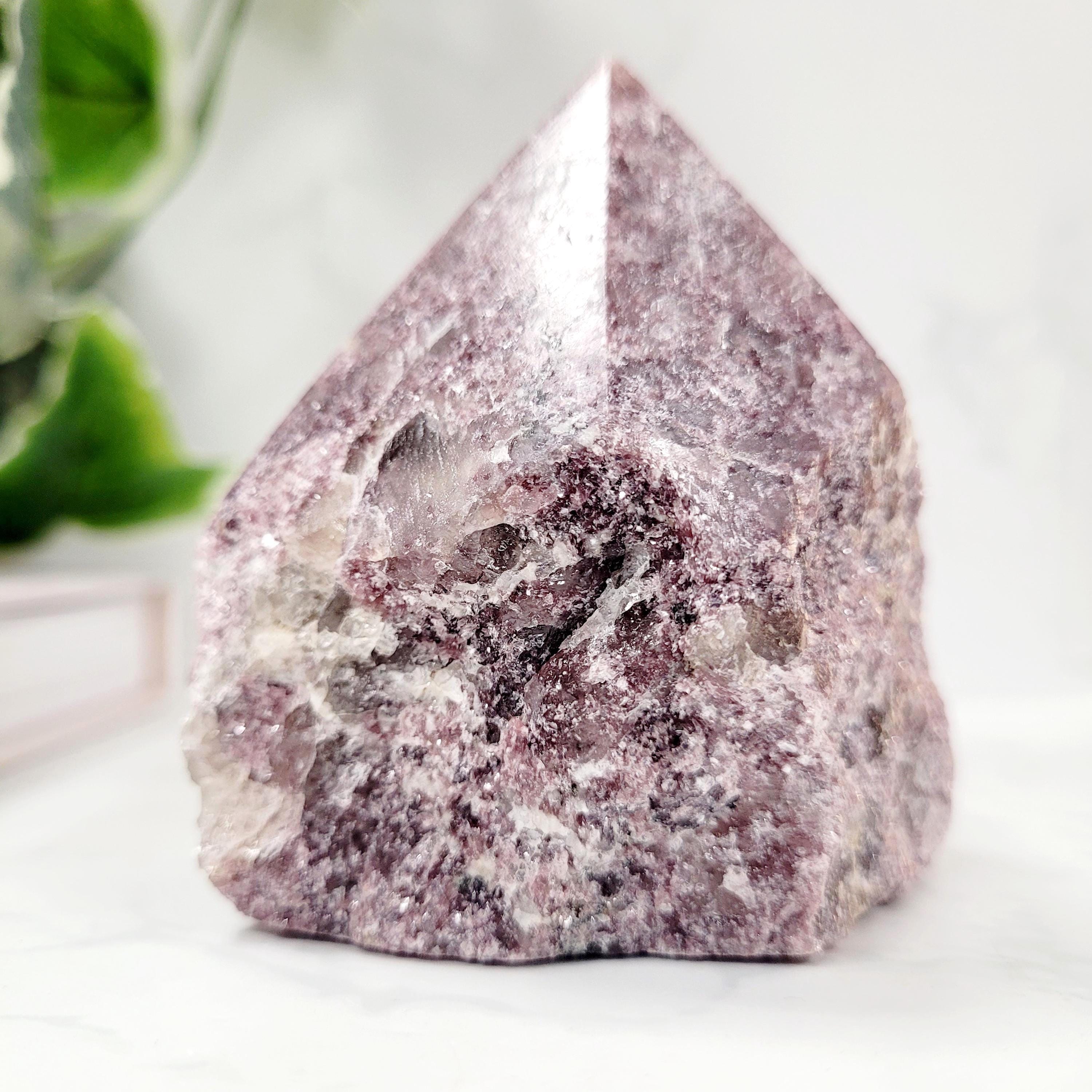 Lepidolite Part Polished Crystal Point • Ethically Sourced