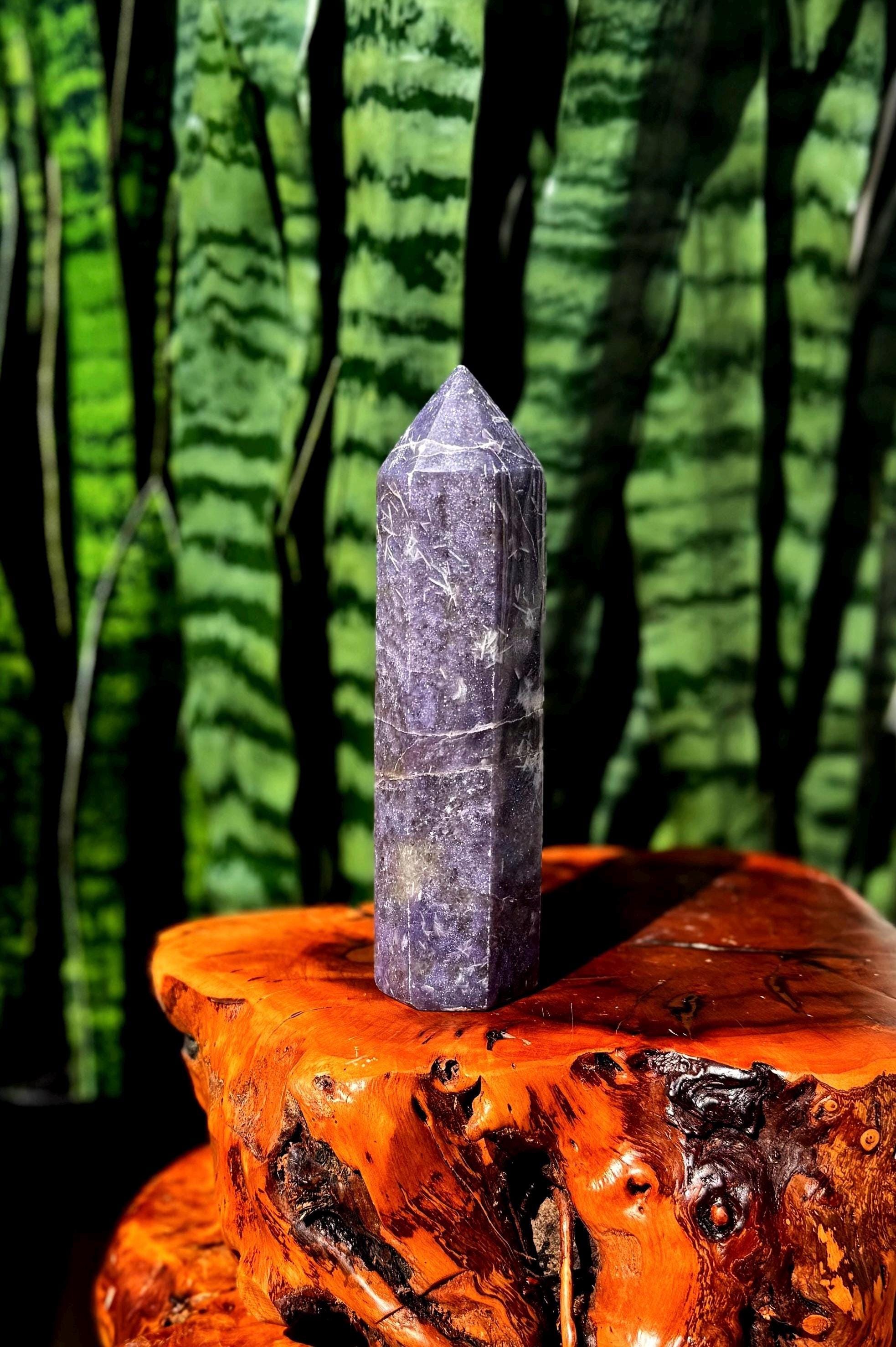 Lepidolite Crystal Tower - The “ultimate Healer” For Calming Anxiety, Stress, Fear, Etc.