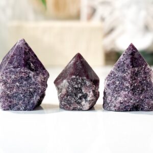 Lepidolite Crystal Tower: Lilac Purple Mica Point