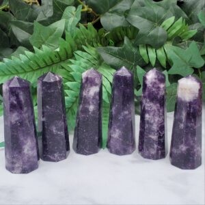 Lepidolite Crystal Towers, Heart Chakra Healing Crystals, Astral Projection Crystal, Purple Lepidolite Point, Metaphysical Balancing Crystal Lepidolite Crystal Towers, Heart Chakra Healing Crystals, Astral Projection Crystal, Purple Lepidolite Point, Metaphysical Balancing Crystal