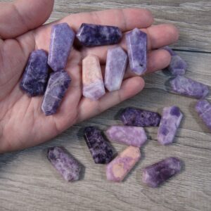 Lepidolite Double Terminated 1 Inch + Flat Wand Lepidolite Double Terminated 1 Inch + Flat Wand