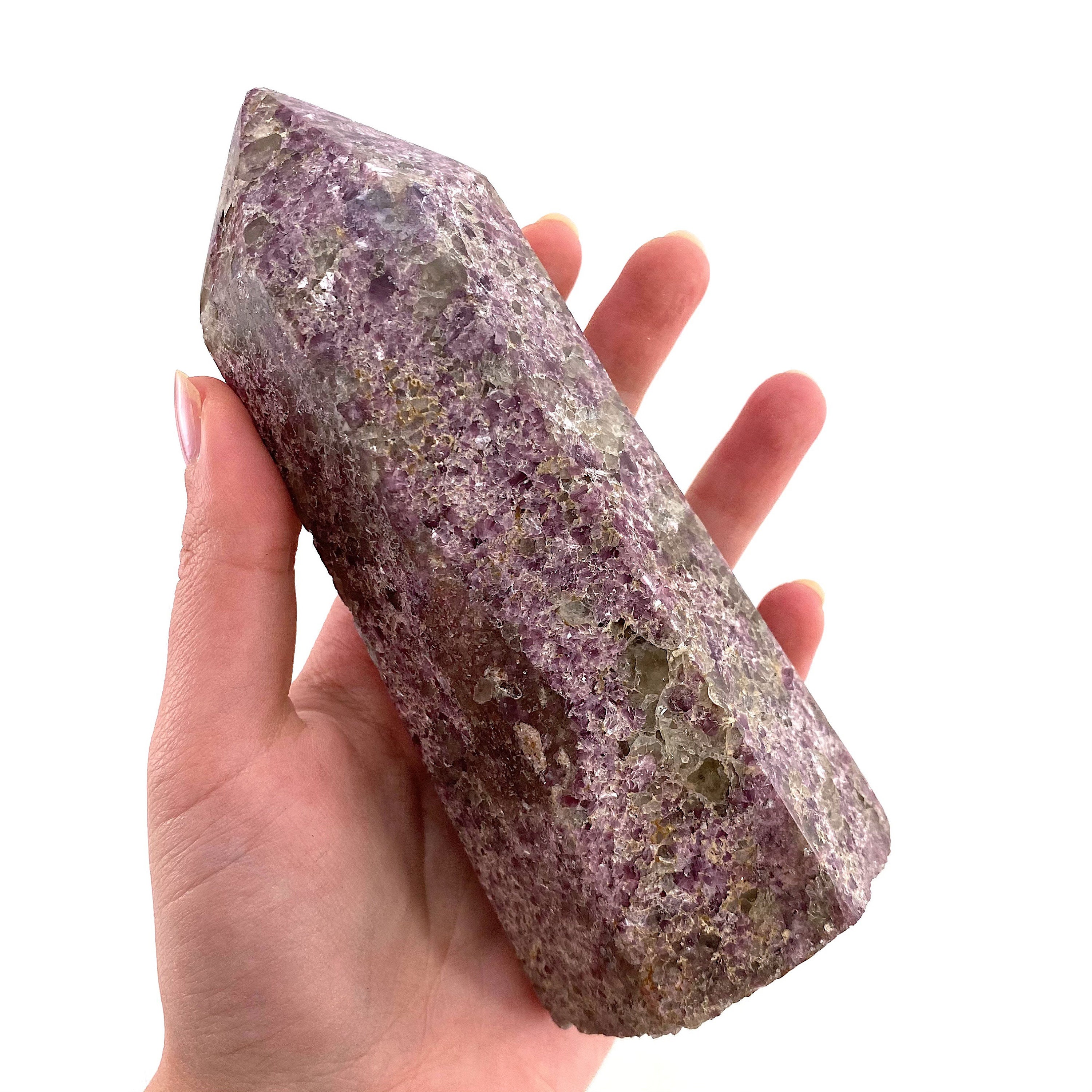 Polished Lepidolite Crystal Tower | Purple Point Wand (15 X 6.3 Cm)