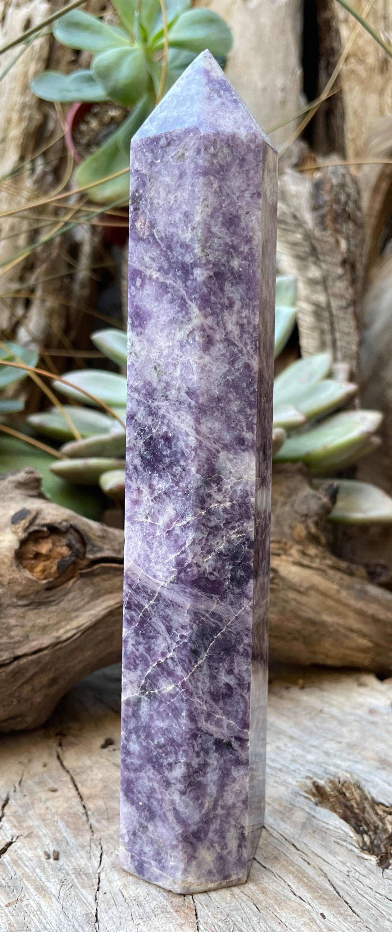 Shimmering Lepidolite Tower From Brazil, Purple Mica, Mica With Lithium