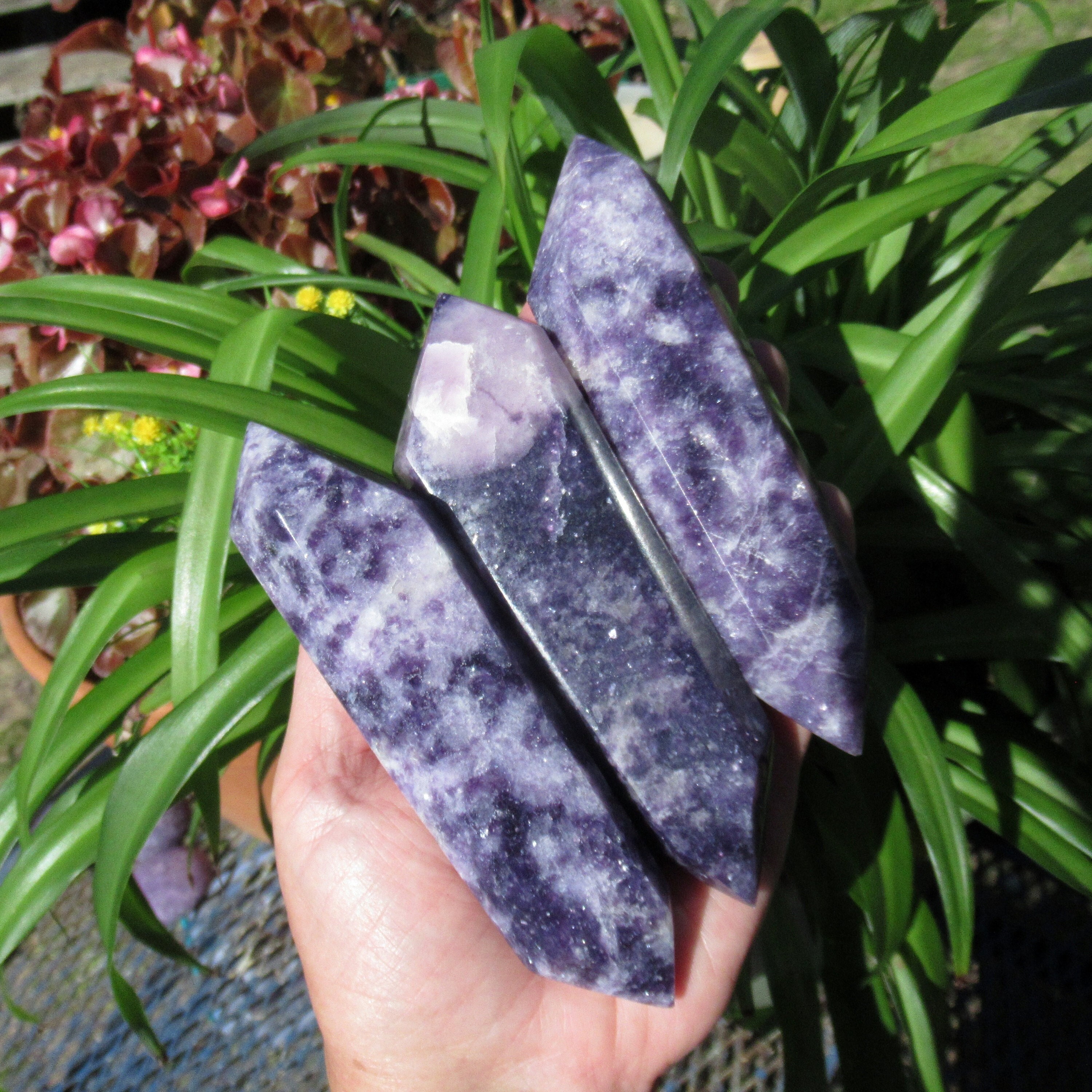 Sparkly Lepidolite Double Terminated Point - Rubicon Lepidolite With Mica From Namibia Sparkly Lepidolite Double Terminated Point - Rubicon Lepidolite With Mica From Namibia