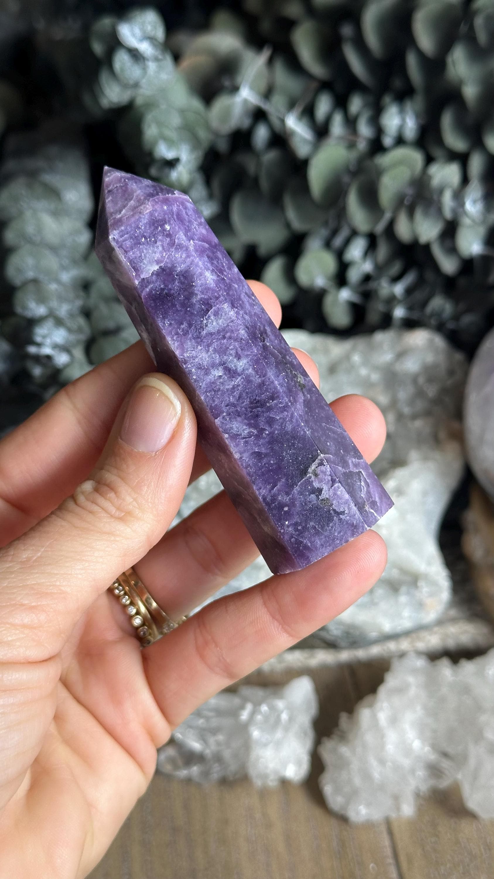 Lepidolite Tower • Deep Purple Calming Stone