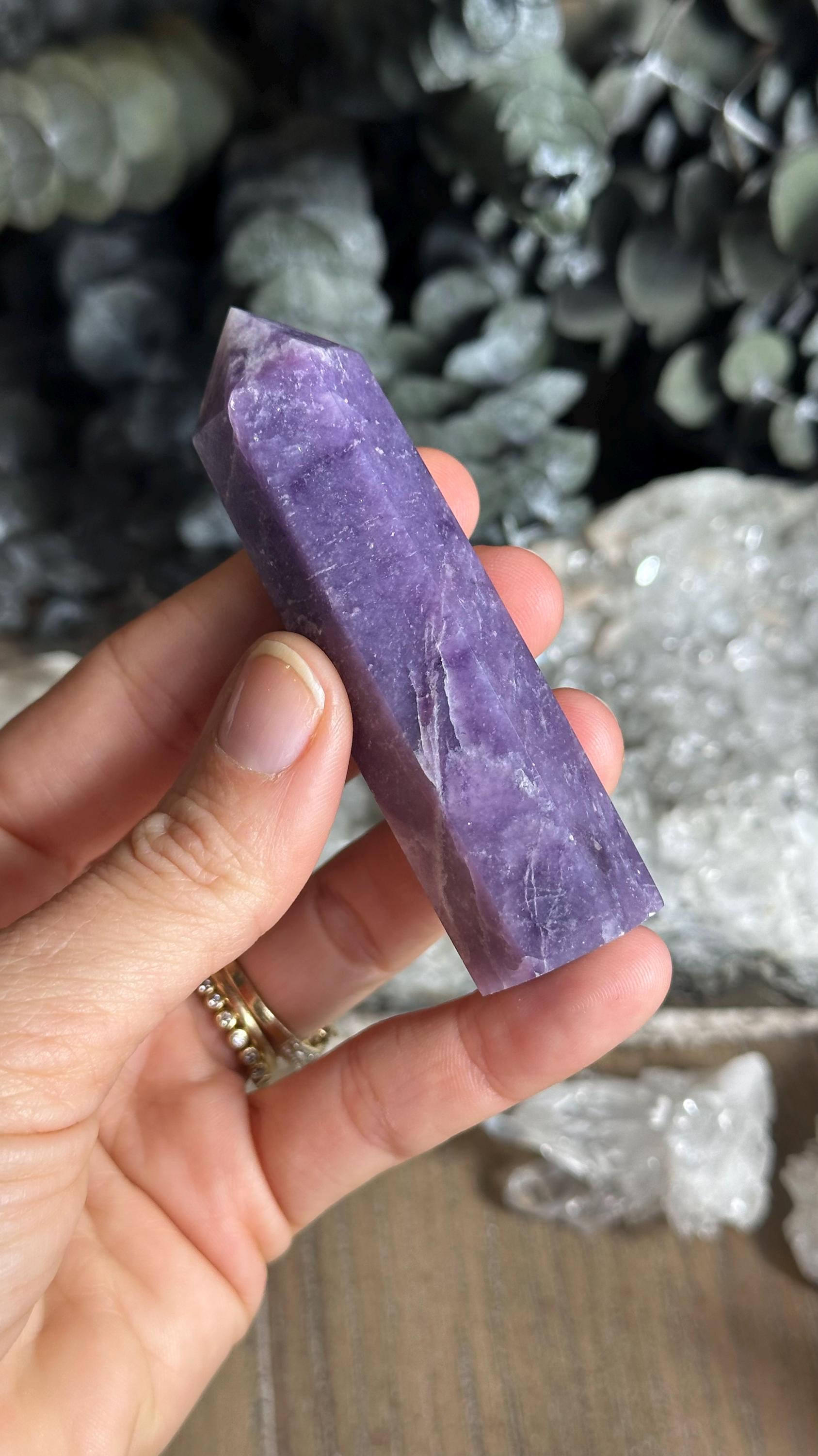 Lepidolite Tower • Deep Purple Calming Stone