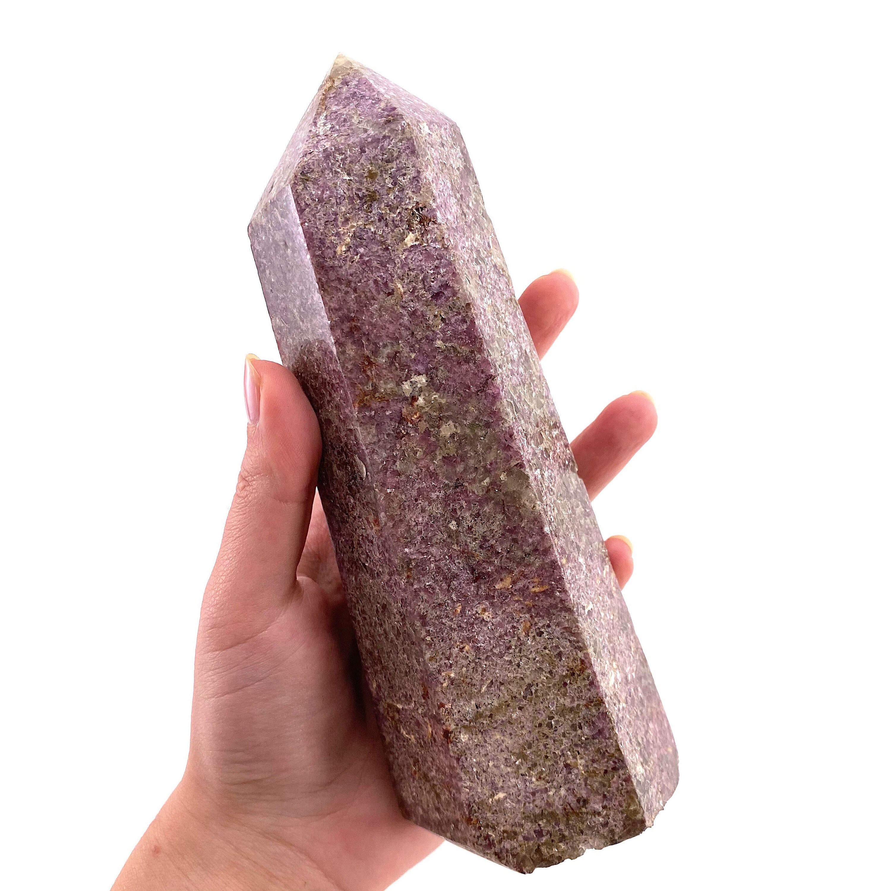 Xl Lepidolite Crystal Point | Polished Tower, Wand (18.5 X 7 Cm) Xl Lepidolite Crystal Point | Polished Tower, Wand (18.5 X 7 Cm)
