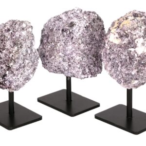 Raw Lepidolite Chunk on Metal Stand – Crystal Healing Decor