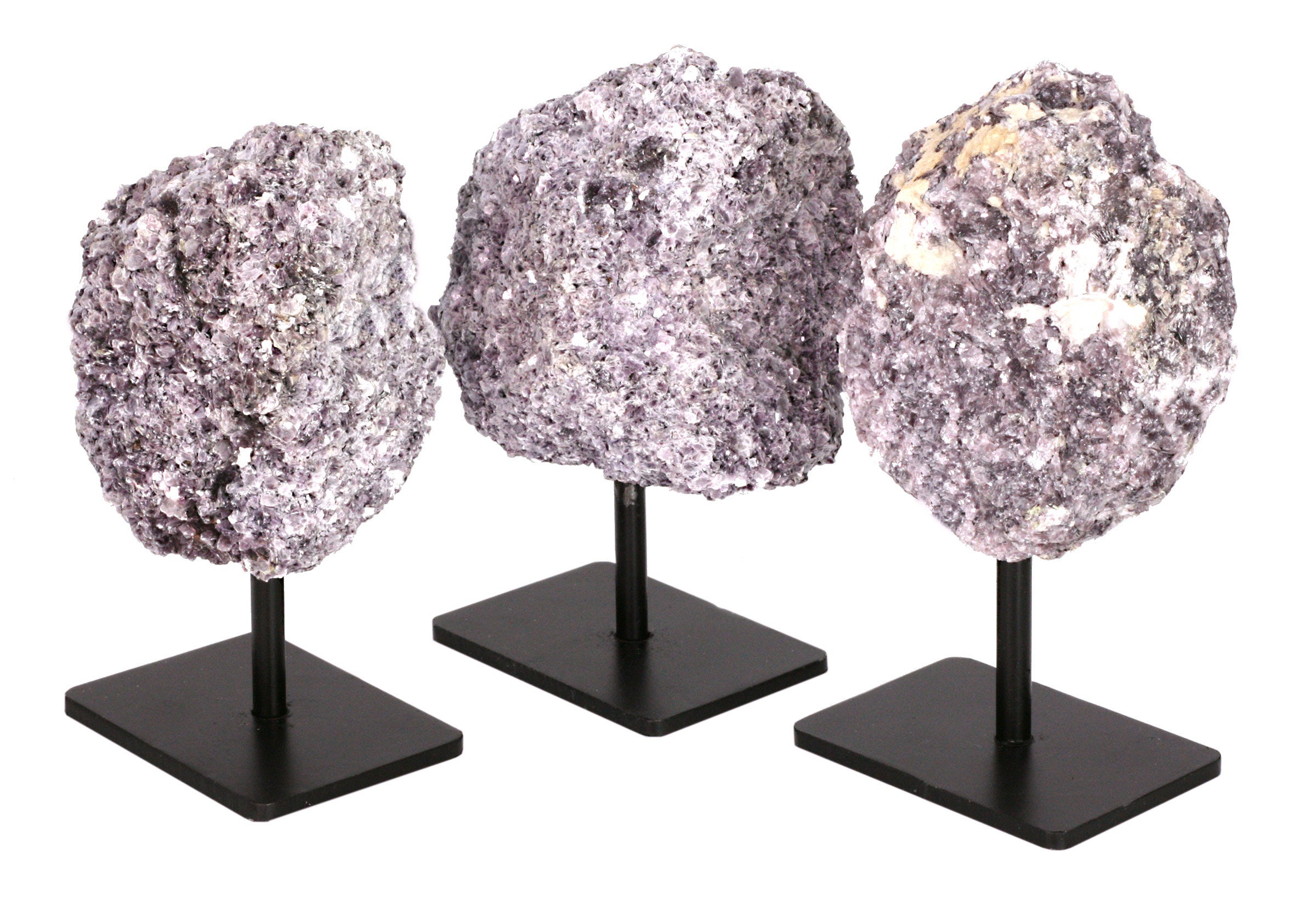 Raw Lepidolite Chunk On Metal Stand – Crystal Healing Decor