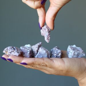 Lepidolite Raw Crystal Set Glitter In The Rough Purple Spirit Stones