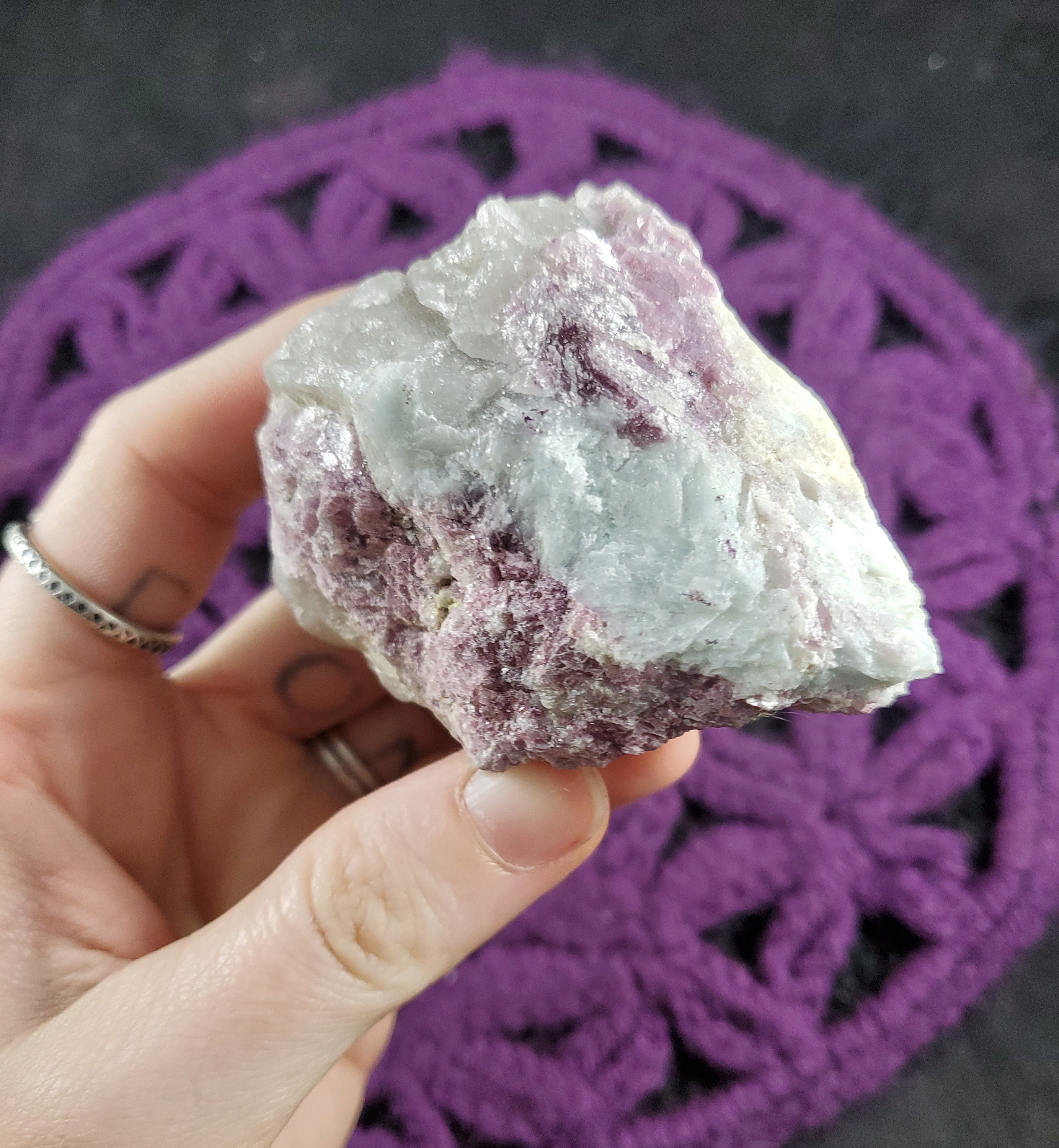 Lepidolite In Albite Raw Crystal Rough Stones Brazil Purple Mica Lithium Quartz Blue Albite Lepidolite In Albite Raw Crystal Rough Stones Brazil Purple Mica Lithium Quartz Blue Albite