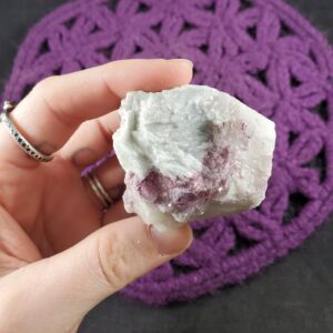 Lepidolite in Albite Raw Crystal Rough Stones Large Brazil Purple Mica Lithium Quartz Blue Albite