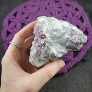 Lepidolite in Albite Raw Crystal Rough Stones Large Brazil Purple Mica Lithium Quartz Blue Albite