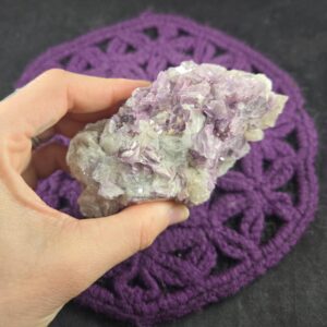 Lepidolite in Albite Raw Crystal Rough Stones Brazil Purple Mica Lithium Quartz Blue Albite