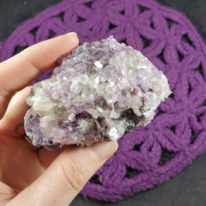 Lepidolite in Quartz Raw Crystal Rough Stones Brazil Purple Mica Lithium Quartz