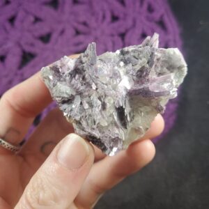 Lepidolite in Quartz Raw Crystal Rough Stones Brazil Purple Mica Lithium Quartz