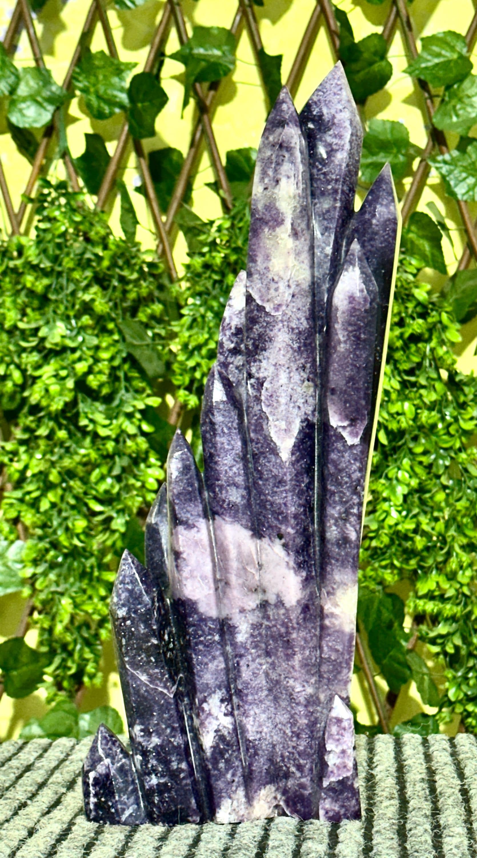 Massive Lavender Lepidolite Cluster: Polished Mineral Specimen, India