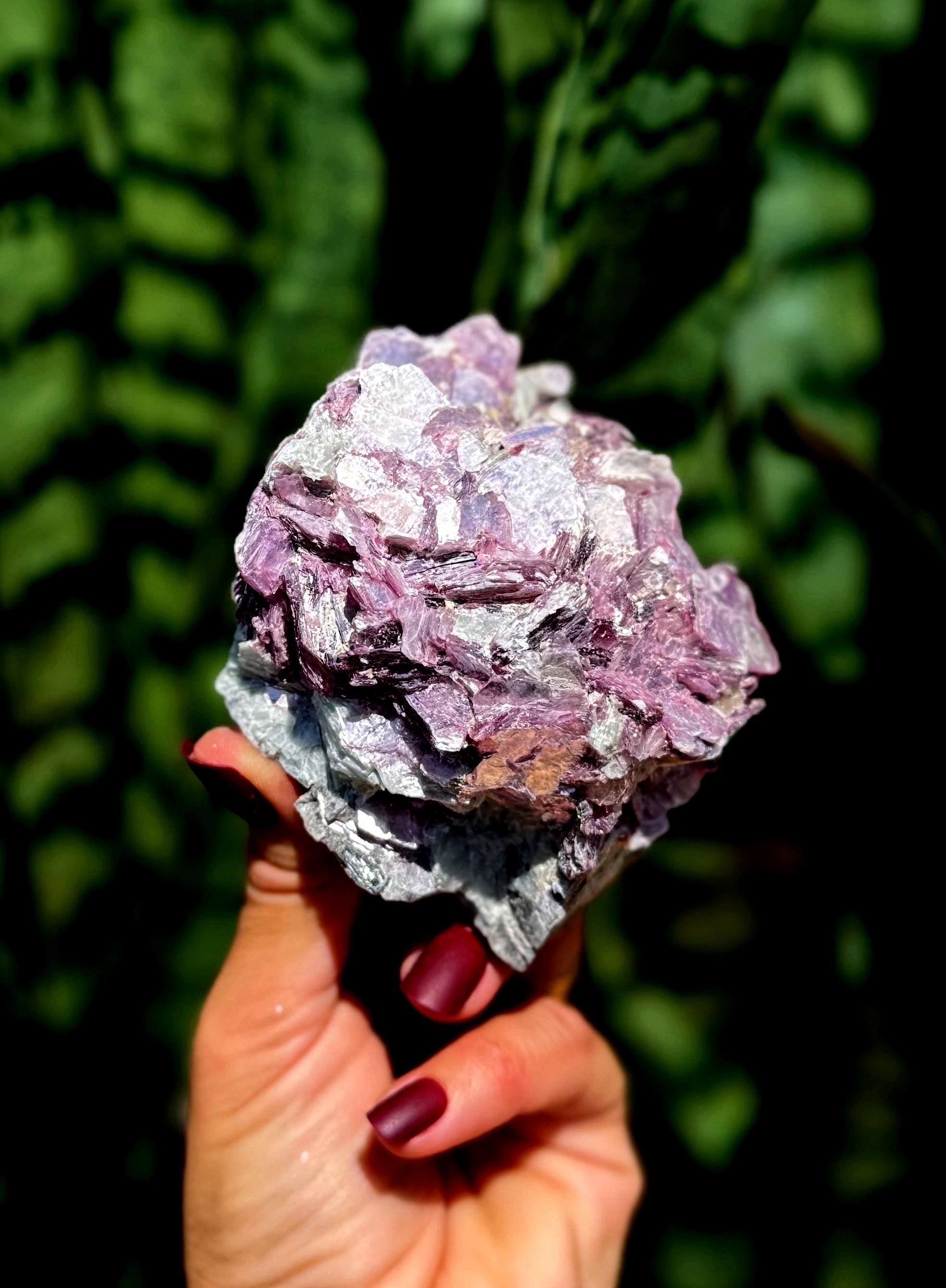 Natural Lepidolite Crystal - For Calming Anxiety, Stress, Etc. - Depression Crystal - Worry Stone - Healing Crystal - Raw Lepidolite