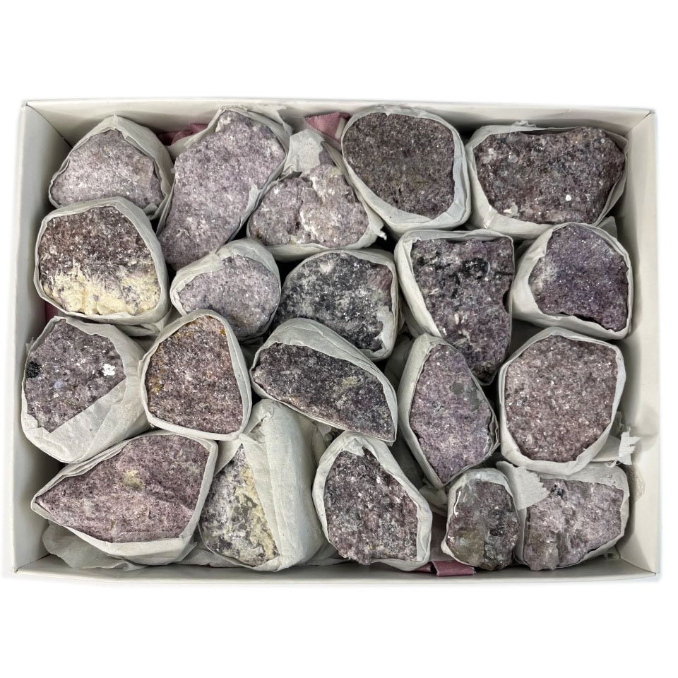 Lepidolite Rough Flat Box - Box Of 15-20 Pieces -(box-10)