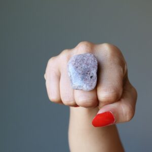 Lepidolite Ring Daydreamer Purple Stone Adjustable Bronze