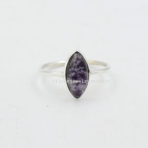 Lepidolite Gemstone Ring: Handmade 925 Sterling Silver, Dainty Fidget Jewelry