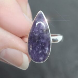 Lilac Frost  - Light Purple Lepidolite Sterling Silver Ring Size 9.5