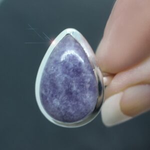 Lilac Frost  - Light Purple Lepidolite Sterling Silver Ring Size 7.5