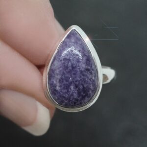 Lilac Frost  - Light Purple Lepidolite Sterling Silver Ring Size 7