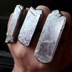 Lepidolite ring, raw lepidolite Mica ring, statement ring, purple stone ring