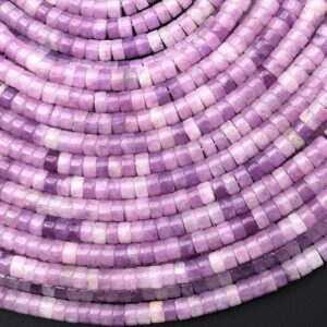 AAA Natural Light Lilac Purple Lepidolite 4mm Heishi Rondelle Beads 15.5" Strand