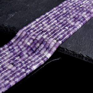 Lepidolite Gemstone Natural Heshi Rondelle Slice 4X2MM Beads 14.5 inch Full Strand WHOLESALE (80019469-P105)