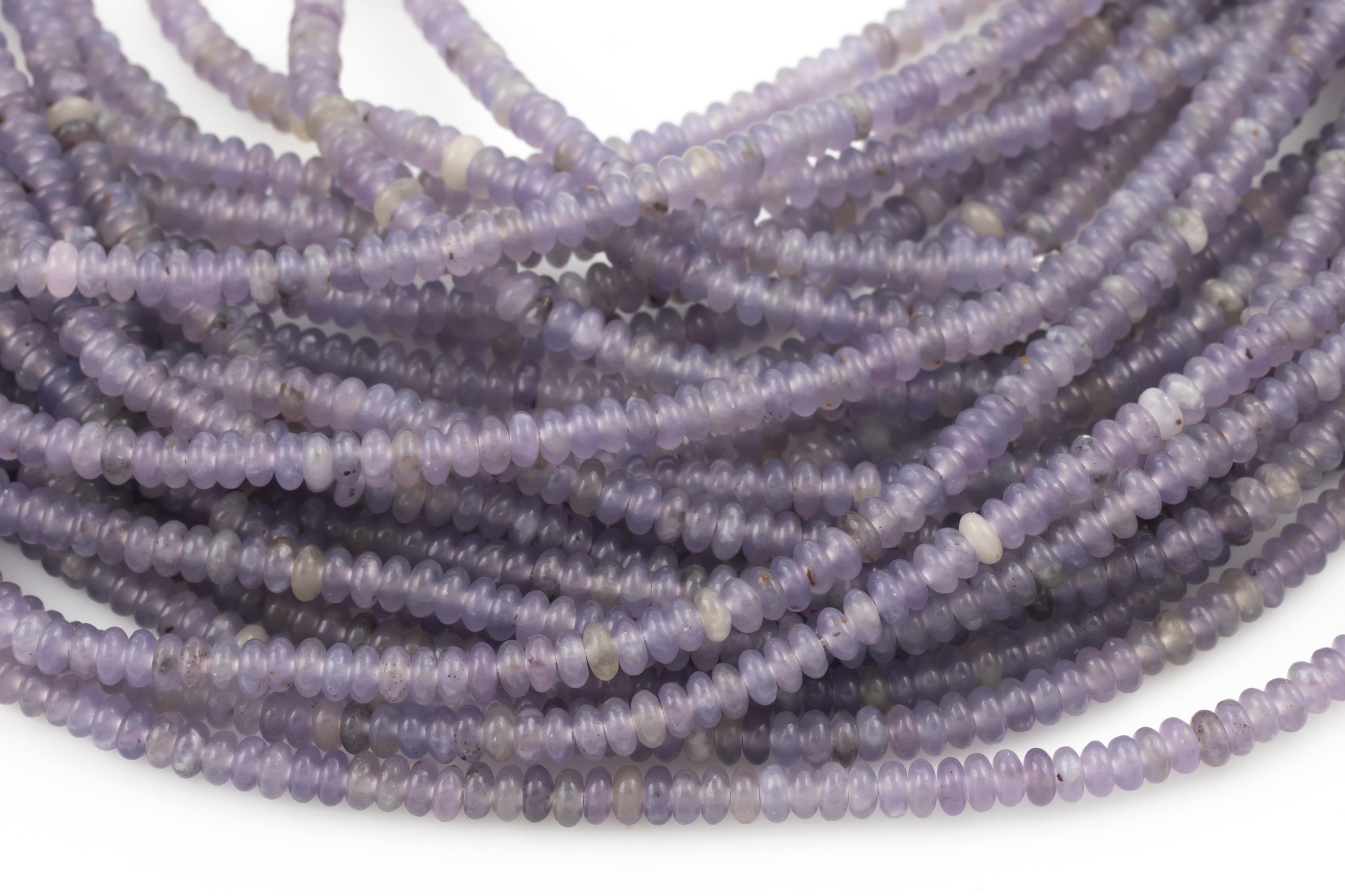 Lepidolites - High Quality In Smooth Saucer Roundel, 4mm Flat Rondel 15 Inches Thin Roundel
