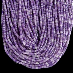 Natural Lepidolite Gemstone 4x2mm Heshi Rondelle Slice Beads 14.5 Inch Full Strand Bulk Lot 1,2,6,12 And 50 (80019469-p105)