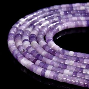 Natural Lepidolite Gemstone Heshi Rondelle Slice 4x2mm Loose Beads 14.5 Inch Full Strand (80019469-p105)