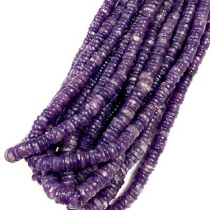 Violet Lepidolite Smooth Flat Rondelle Beads 6mm to 7mm Lepidolite Smooth Beads Purple Lepidolite Gemstone Beads Lepidolite Smooth Tyre Bead