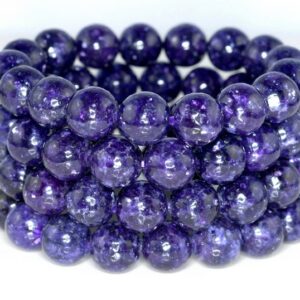 11-12mm Natural Lepidolite Gemstone Purple Grade Aaa Purple Round Loose Beads 7.5 Inch Half Strand (80000362-783)