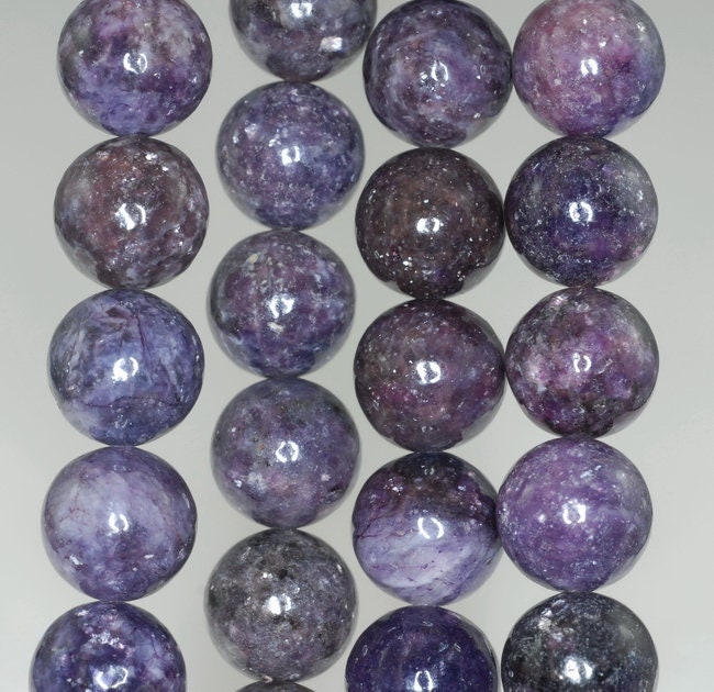 14mm Purple Lepidolite Gemstone Grade A Round Loose Beads 15.5 Inch Full Strand (90187820-654)