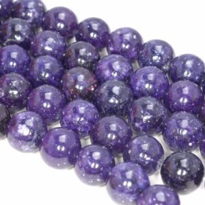 15-16mm Genuine Purple Lepidolite Gemstone Grade Aaa Round Loose Beads 7 Inch Half Strand (80003782-b93)